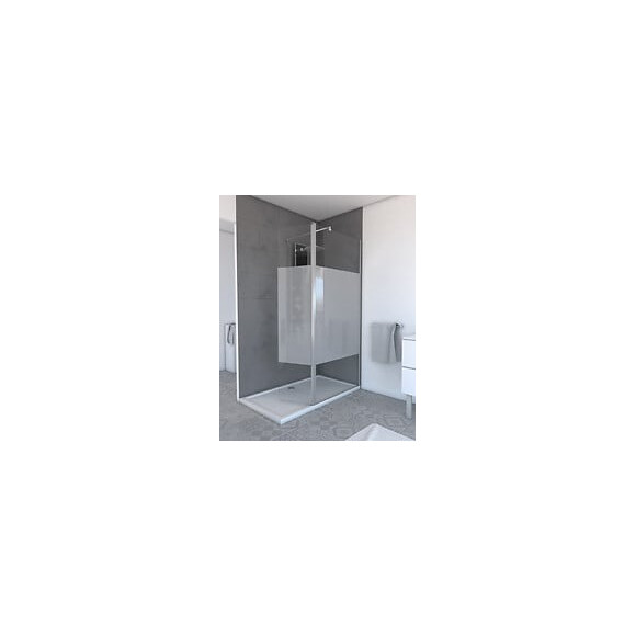 Volet pivotant bande dépolie pour paroi de douche italienne - 40x200cm