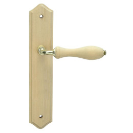 Ensemble poignées de porte en bois brut serrure trou bouché