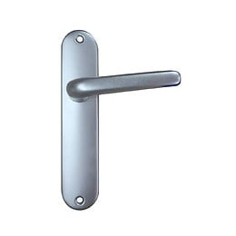 Ensemble poignées de porte aluminium argent 165mm Bdc