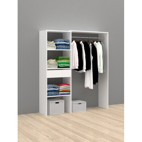 Amenagement de placard Harvey extensible  - Blanc - 180x100cm