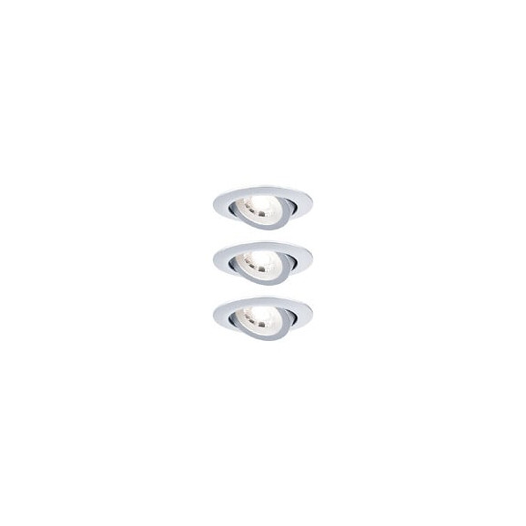 Kit de 3 spots LED orientables ronds Paulmann -  IP20 - 3x4.8W - 3000K - Chromé mat