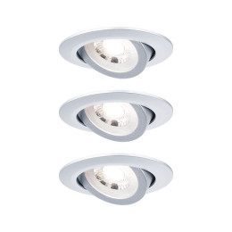 Kit de 3 spots LED orientables ronds Paulmann -  IP20 - 3x4.8W - 3000K - Chromé mat