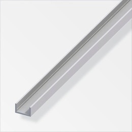 U profilé 10x22.5mm aluminium anodisé argent 1m