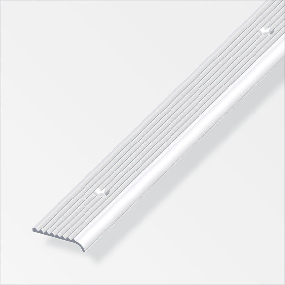 Profilé de marche arrondi 25x6mm aluminium rainure percée 2m