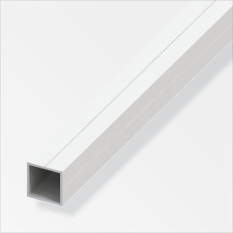 Tube carré 23.5mm PVC blanc 1m