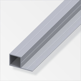 Tube carré 1 côté pour M12 15.5x29.5mm aluminium brut 1m