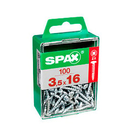 Lot De 100 Vis Acier Tête Ronde Spax Diam.3.5 Mm X L.16 Mm