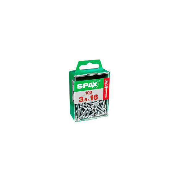 Lot De 100 Vis Acier Tête Ronde Spax Diam.3.5 Mm X L.16 Mm