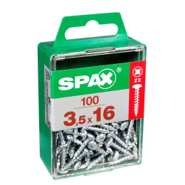 Lot De 100 Vis Acier Tête Ronde Spax Diam.3.5 Mm X L.16 Mm