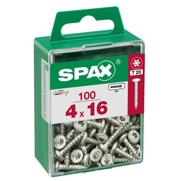 Lot De 100 Vis Acier Tête Ronde Pozidriv Spax Diam.4 Mm X L.16 Mm