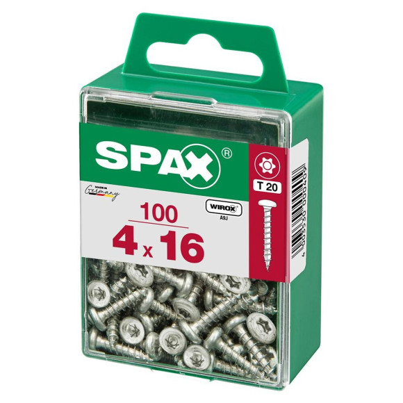 Lot De 100 Vis Acier Tête Ronde Pozidriv Spax Diam.4 Mm X L.16 Mm