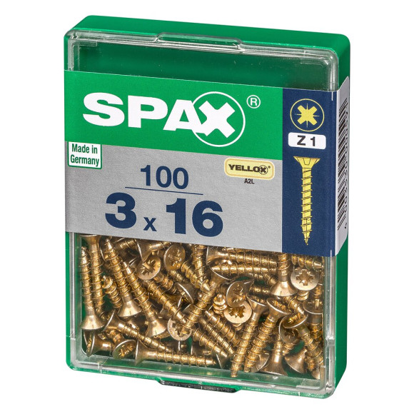 SPAX TF PZ 3x16 A2L 100 PC