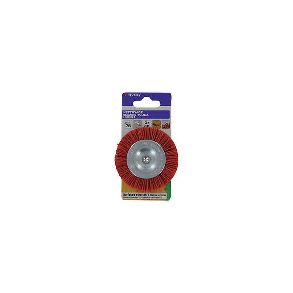 Brosse circulaire fil nylon rouge D75mm