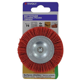 Brosse circulaire fil nylon rouge D75mm