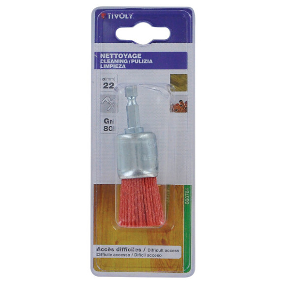 Brosse pinceau fil nylon rouge D22mm