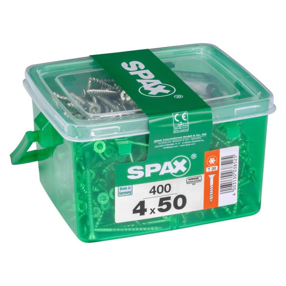 Lot De 400 Vis Acier Tête Fraisée Torx Spax Diam.4 Mm X L.50 Mm