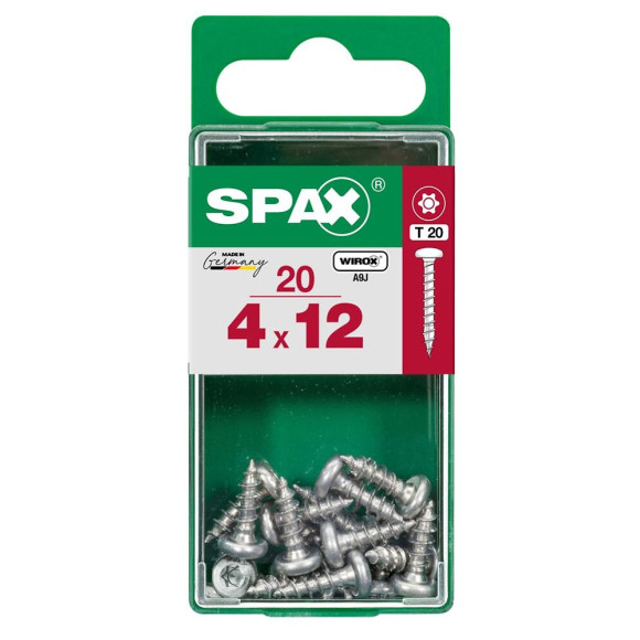 Lot De 20 Vis Acier Tête Ronde Pozidriv Spax Diam.4 Mm X L.12 Mm