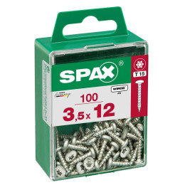 Lot De 100 Vis Acier Tête Ronde Torx Spax Diam.3.5 Mm X L.12 Mm