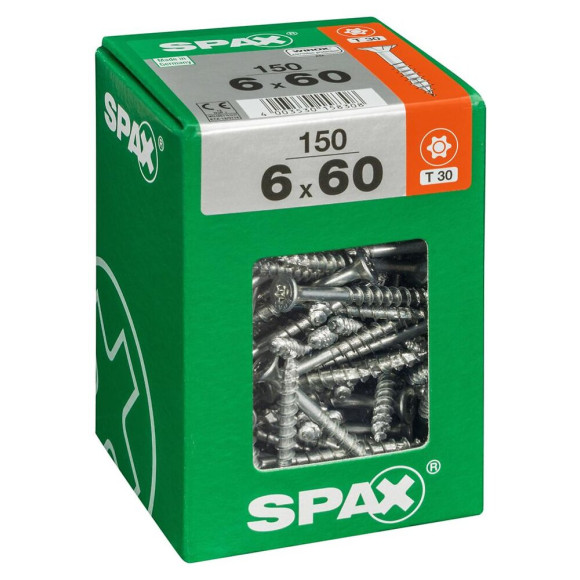 Lot De 150 Vis Acier Tête Fraisée Torx Spax Diam.6 Mm X L.60 Mm