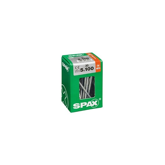 Lot De 30 Vis Acier Tête Fraisée Torx Spax Diam.5 Mm X L.100 Mm