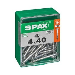 Lot De 40 Vis Acier Tête Autofraisée Plate Spax Diam.4 Mm X L.40 Mm