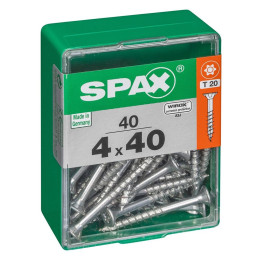 Lot De 40 Vis Acier Tête Autofraisée Plate Spax Diam.4 Mm X L.40 Mm