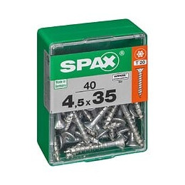 Lot De 40 Vis Acier Tête Autofraisée Plate Spax Diam.4.5 Mm X L.35 Mm