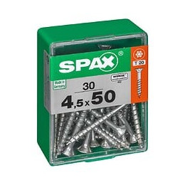 Lot De 30 Vis Acier Tête Autofraisée Plate Spax Diam.4.5 Mm X L.50 Mm