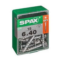 Lot De 15 Vis Acier Tête Autofraisée Plate Spax Diam.6 Mm X L.40 Mm