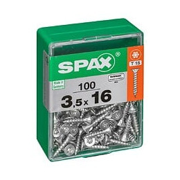 Lot De 100 Vis Acier Tête Autofraisée Plate Spax Diam.3.5 Mm X L.16 Mm