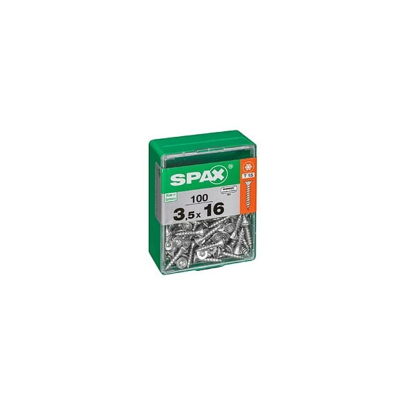 Lot De 100 Vis Acier Tête Autofraisée Plate Spax Diam.3.5 Mm X L.16 Mm