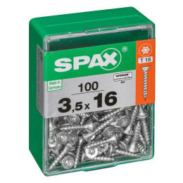 Lot De 100 Vis Acier Tête Autofraisée Plate Spax Diam.3.5 Mm X L.16 Mm