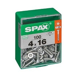 Lot De 100 Vis Acier Tête Autofraisée Plate Spax Diam.4 Mm X L.16 Mm