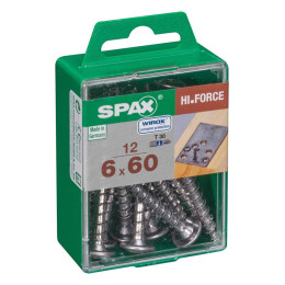 Lot De 12 Vis Acier Tête Fraisée Bombée Torx Spax Diam.6 Mm X L.60 Mm