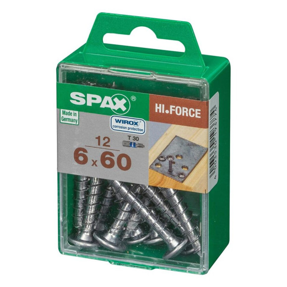 Lot De 12 Vis Acier Tête Fraisée Bombée Torx Spax Diam.6 Mm X L.60 Mm