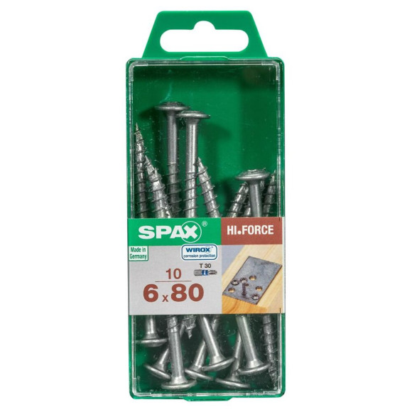 Lot De 10 Vis Acier Tête Fraisée Bombée Torx Spax Diam.6 Mm X L.80 Mm