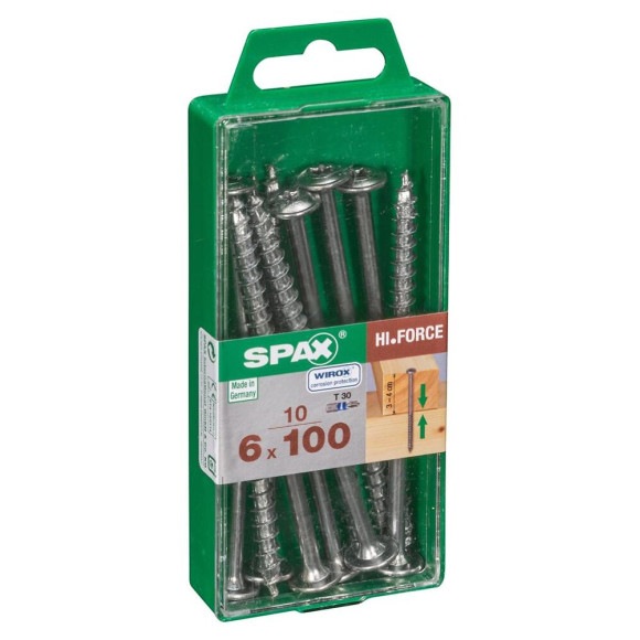 Lot De 10 Vis Acier Tête Fraisée Bombée Torx Spax Diam.6 Mm X L.100 Mm