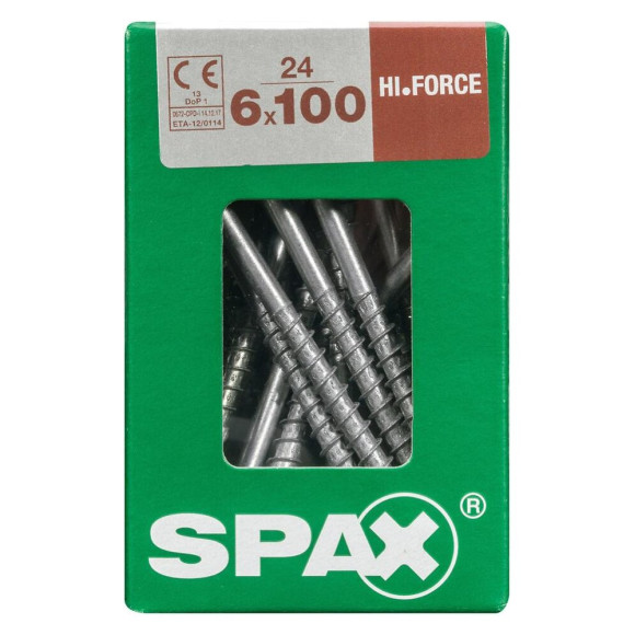 Lot De 24 Vis Acier Tête Fraisée Bombée Torx Spax Diam.6 Mm X L.100 Mm