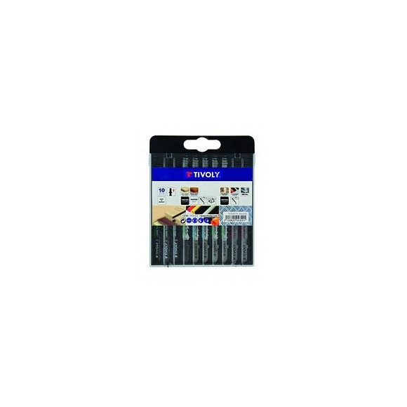 Coffret 10 lames de scie sauteuse mixtes attache T