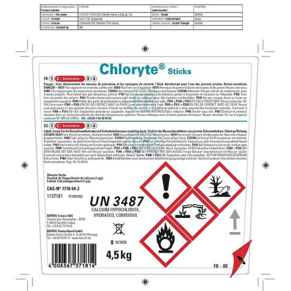 CHLORYTE STICKS 4.48KG