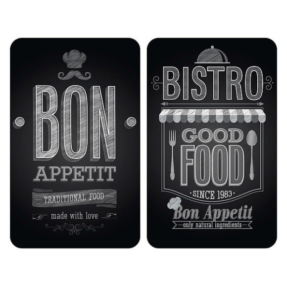 Plaques de protection en verre universelle Bon Appétit 2 pièces