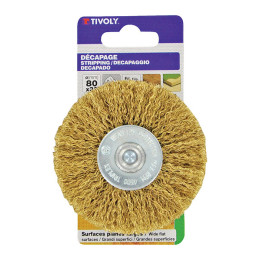 Brosse circulaire fil acier laitonné D80x33