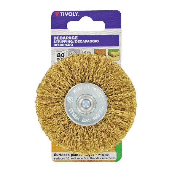 Brosse circulaire fil acier laitonné D80x33