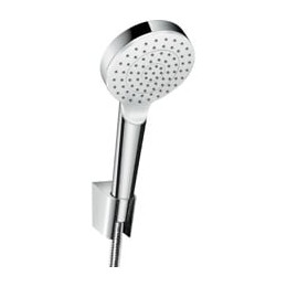 Set de douche Porter S/ Crometta Hansgrohe - Flexible 160mm - 1 jet - Blanc chromé