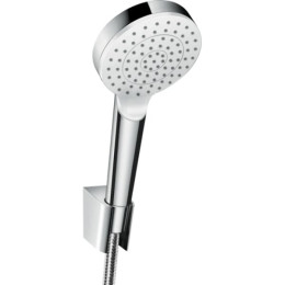 Set de douche Porter S/ Crometta Hansgrohe - Flexible 160mm - 1 jet - Blanc chromé