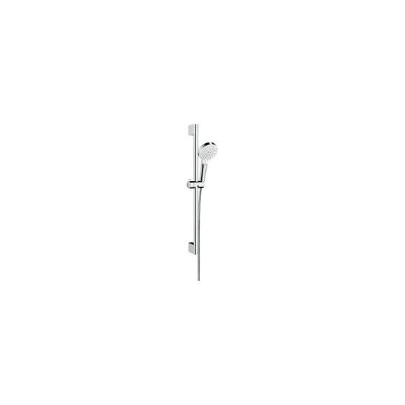 Ensemble de douche Crometta Vario 100 Ecosmart Hansgrohe - avec barre Unica'C - Flexible 160mm - 2 jets - Blanc/Chromé