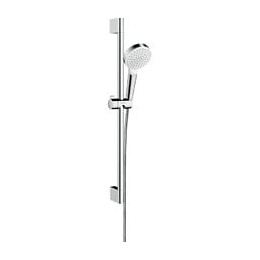 Ensemble de douche Crometta 100 Hansgrohe - avec barre Unica'C - Flexible 160cm - 1 jet - Blanc/Chromé