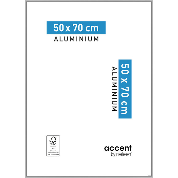 Cadre aluminium NIELSEN ACCENT argent mat 50x70cm