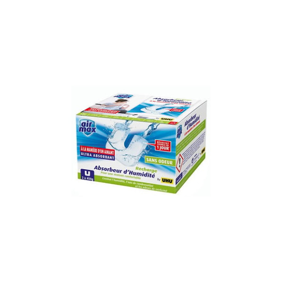 Lot de 2 recharges pour absorbeur d'humidité Airmax by UHU - 2x450g - 34848