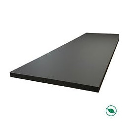 Plan de travail stratifié HPL noir mat 3000 x 650 x 38 mm FSC